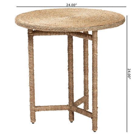 Fujita Handwoven Seagrass End Table by Wicker Fair