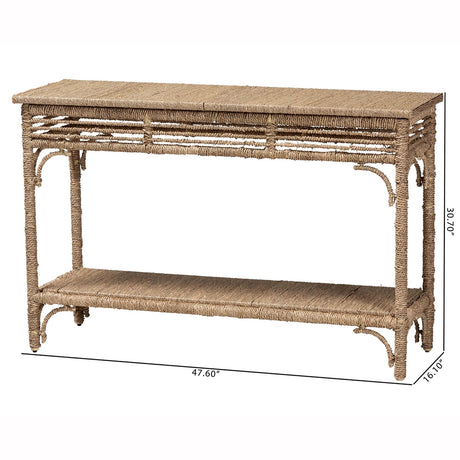Sumporn Handwoven Seagrass Console Table by Wicker Fair