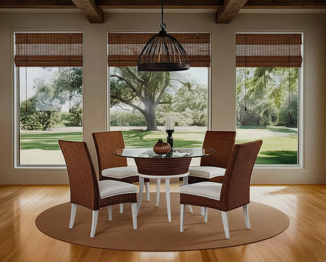 Farmhouse 6 Pc Custom Rattan Dining Set by Braxton Culler