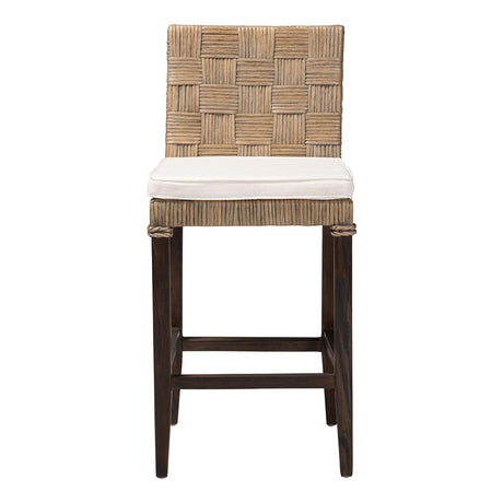 Fatima Wicker and Wood Barstool by Wicker Fair