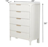 Montauk 5-Drawer Chest Model FL-B49935-WHITE By Finn & Louise