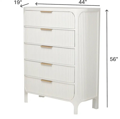 Montauk 5-Drawer Chest Model FL-B49935-WHITE By Finn & Louise
