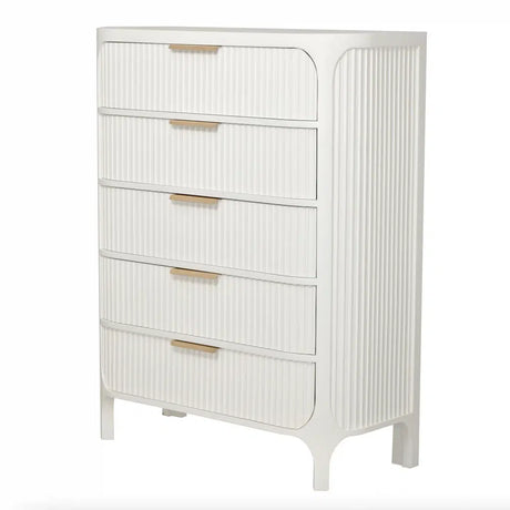 Montauk 5-Drawer Chest Model FL-B49935-WHITE By Finn & Louise