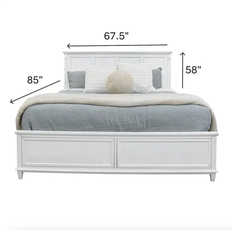 Point Breeze Non-Storage Queen Bed Model FL-B650QBED-FRESHWHITE By Finn & Louise