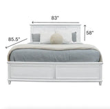 Point Breeze Non-Storage Queen Bed Model FL-B650QBED-FRESHWHITE By Finn & Louise