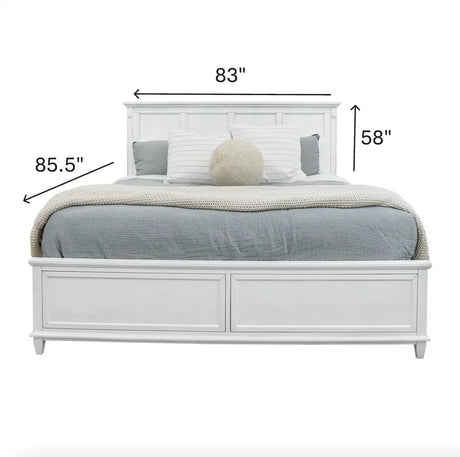 Point Breeze Non-Storage Queen Bed Model FL-B650QBED-FRESHWHITE By Finn & Louise
