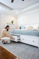 Point Breeze Storage King Bed Model FL-B650QBED-STORAGE-FRESHWHITE By Finn & Louise