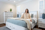 Point Breeze Storage King Bed Model FL-B650QBED-STORAGE-FRESHWHITE By Finn & Louise