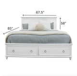 Point Breeze Storage Queen Bed Model FL-B650QBED-STORAGE-FRESHWHITE By Finn & Louise