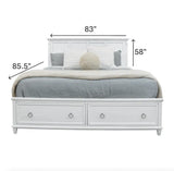 Point Breeze Storage Queen Bed Model FL-B650QBED-STORAGE-FRESHWHITE By Finn & Louise