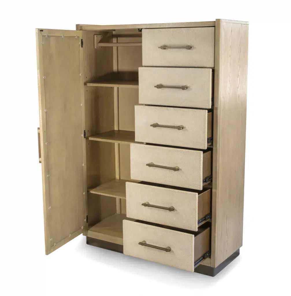 Rio Vista Woven Mirrored Door Chest Model FL-B70037-EARTHCLAY by Finn & Louise