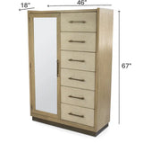 Rio Vista Woven Mirrored Door Chest Model FL-B70037-EARTHCLAY by Finn & Louise