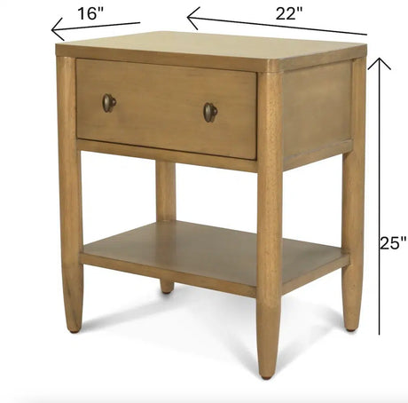 Chatham 1 Drawer Nighstand Model FL-B91132-MAPLE By Finn & Louise