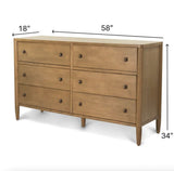 Chatham 6 Drawer Dresser Model FL-B91136-MAPLE By Finn & Louise