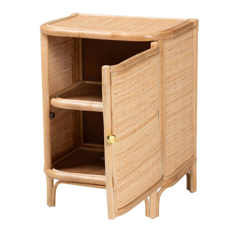 Flores Rattan Nightstand or Bath Storage Cabinet