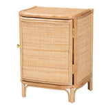 Flores Rattan Nightstand or Bath Storage Cabinet