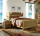 Florita Rattan 5 Pc Queen or King Size Complete Bed Furniture Set by Wicker Fair
