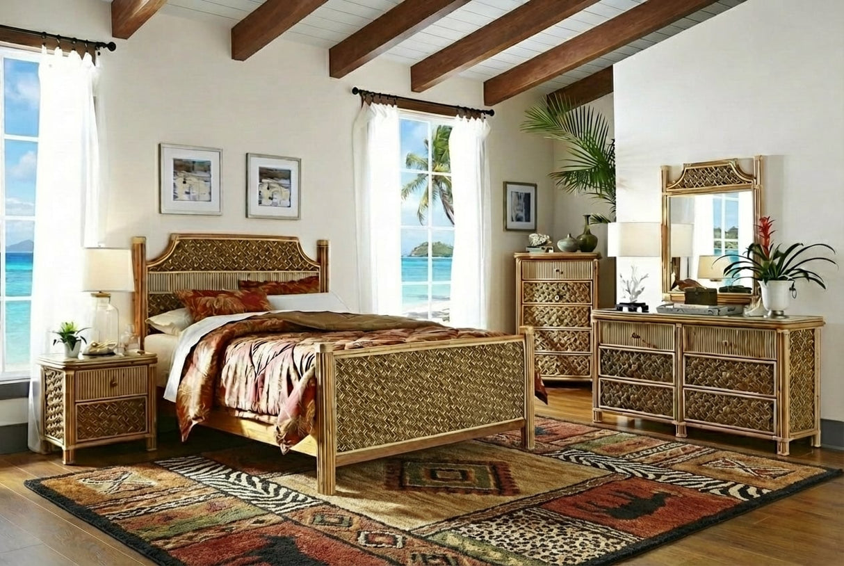 Florita Rattan 2 Drawer Nightstand by Wicker Fair