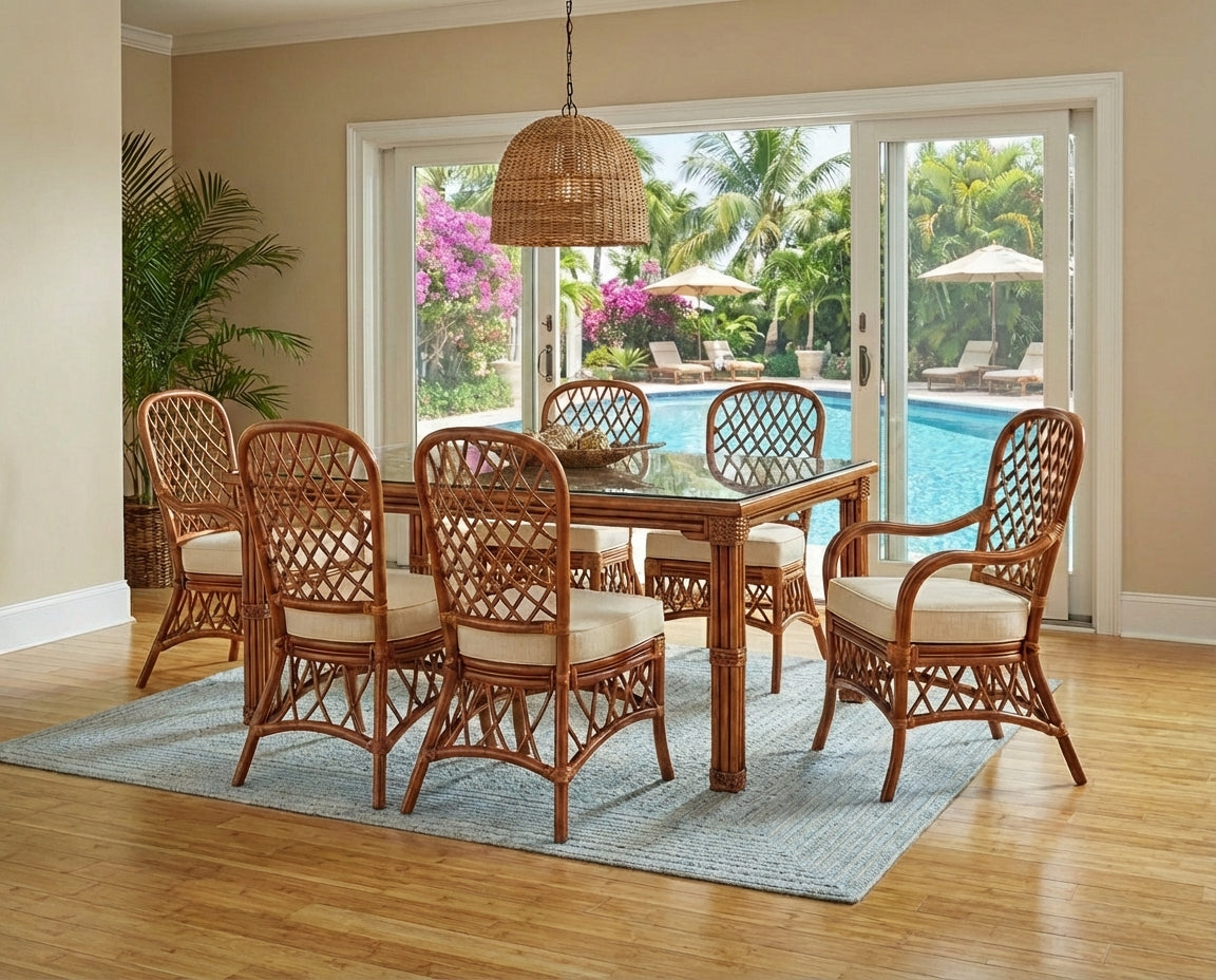 Florida Rectangle 7 Pc Dining Set by Wicker Fair