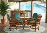 Florida Dining Set with 4 Swivel-Tilt Caster Chairs by Wicker Fair