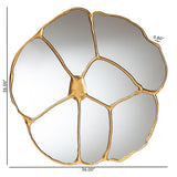 Wicker Fair Goldleaf Flower Large Accent Mirror