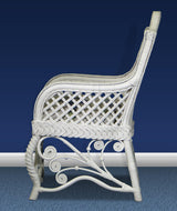 Gazebo White Wicker Rattan Dining Arm Chairs GAC from Spice Island Wicker