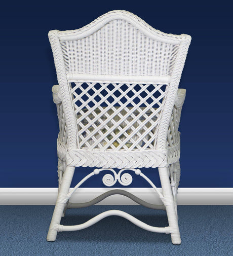 Majestic White Wicker Rattan 6 Pc Dining Set with Arm Chairs MDT-SETARM by Wicker Fair