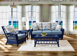 Guadalupe Rattan and Wicker 4 Pc Set in Blue Coastal Finish by Stanley Chair