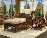 Gazebo Rattan Chaise Lounge and End Table 2Pc Set GCL-GET in Brownwash Stain