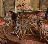 Gazebo Rattan Brownwash Dining Table with Glass Top Model GDT from Spice Island Wicker