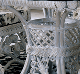 Gazebo White Wicker Rattan 5 Pc Dining Set with Arm Chairs GDT-SETARM from Spice Island Wicker