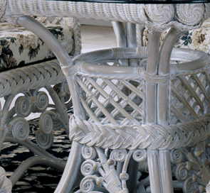 Majestic White Wicker Rattan 6 Pc Dining Set with Arm Chairs MDT-SETARM by Wicker Fair