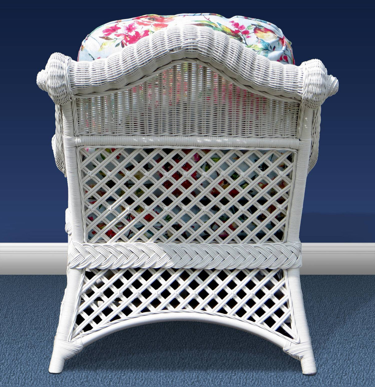 Gazebo White Rattan 2 Pc Set with Arm Chair and End Table Model GAC-2PC-SET-WHT from Spice Island Wicker