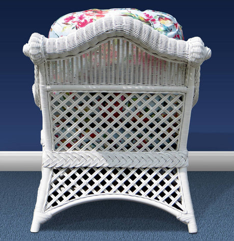 Majestic White Rattan 2 Pc Set with Arm Chair and End Table Model MAC-2PC-SET-WHT by Wicker Fair
