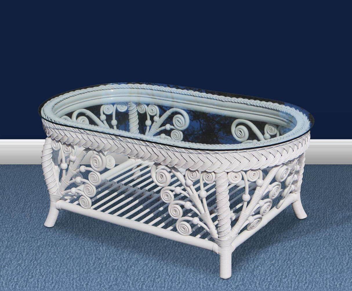 Majestic White Rattan Coffee Table Model MCT by Wicker Fair