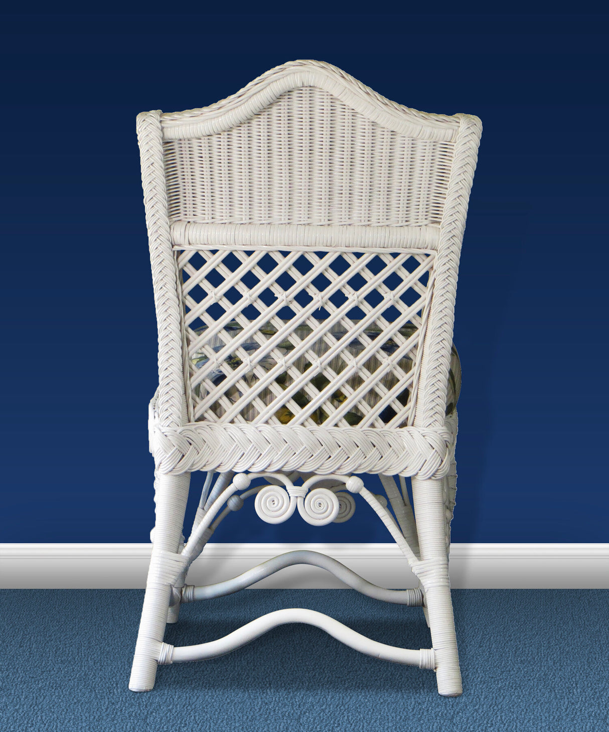 Majestic White Rattan 6 Pc Dining Set with Side Chairs by Wicker Fair