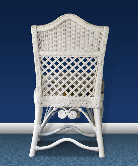 Majestic White Rattan 6 Pc Dining Set with Side Chairs by Wicker Fair