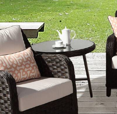 Grand Isle Outdoor Round End Table 77443 by South Sea Rattan