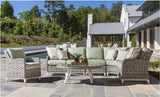 Grand Isle Outdoor Patio Wicker 6 Pc Sectional Set 77400 by South Sea Rattan with Cushions Made in the USA