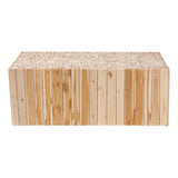 Grayson Wicker Fair Solid Teak Logs Coffee Table