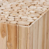 Grayson Wicker Fair Solid Teak Logs Coffee Table
