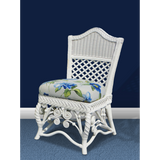 Majestic White Rattan 6 Pc Dining Set with Side Chairs by Wicker Fair