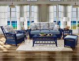 Guadalupe Rattan and Wicker Arm Chair in Blue Coastal Finish by Stanley Chair