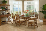 Chippendale Rattan Wicker 8 Pc Rectangle Dining Set with 60 Inch Glass Top Model 970-RECTSET by Braxton Culler