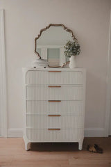 Genevie Reed 5-Drawer Solidwood Chest Model B49935-WHITE By Seawinds Trading