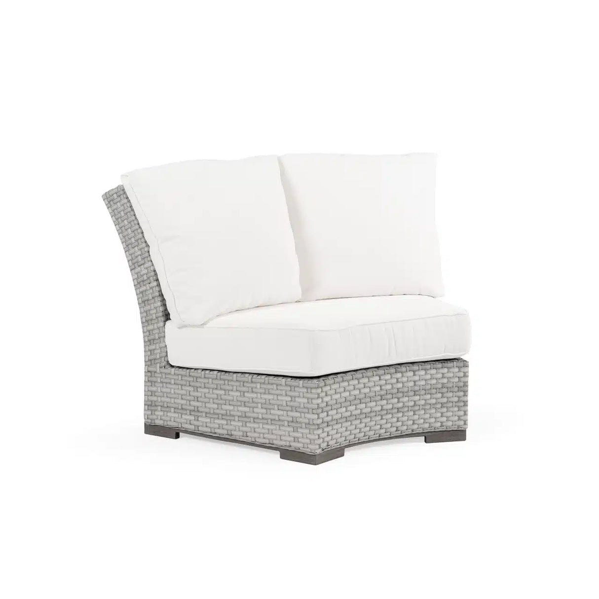Get Away Outdoor Wicker 45&deg; Wedge Chair in Pebblestone Model 641845WPST