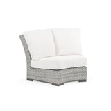 Get Away Outdoor Wicker 45&deg; Wedge Chair in Pebblestone Model 641845WPST