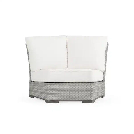 Get Away Outdoor Wicker 45&deg; Wedge Chair in Pebblestone Model 641845WPST