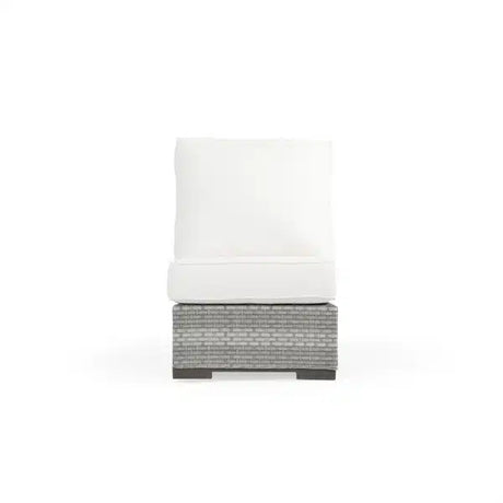 Get Away Outdoor Wicker Armless Chair in Pebblestone Model 641801APST