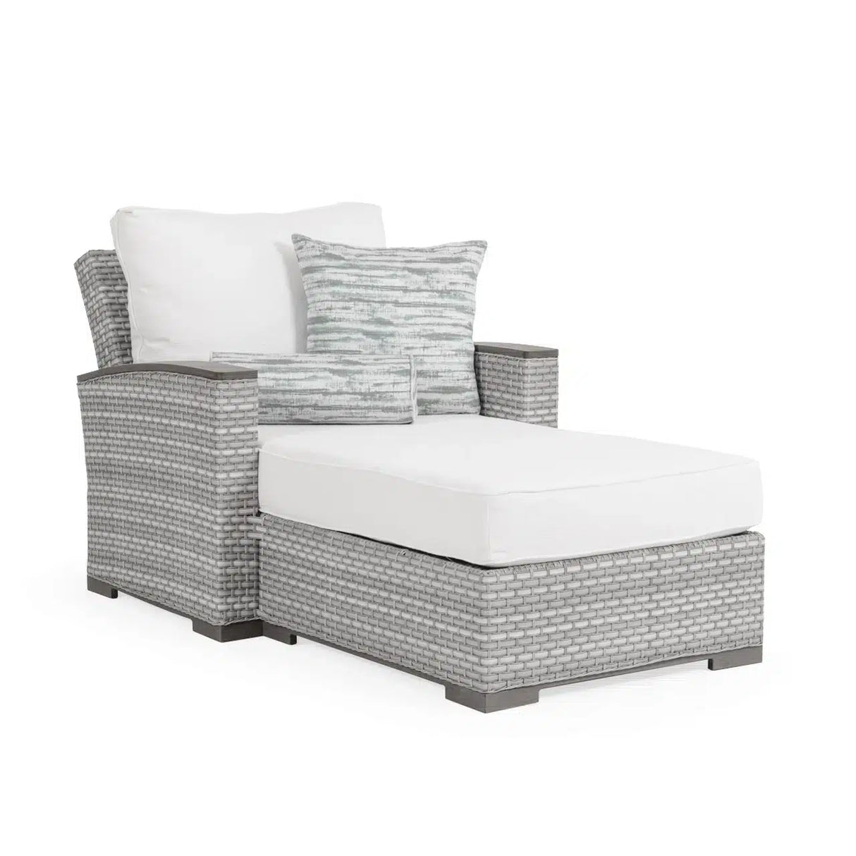 Get Away Outdoor Wicker Chaise and a Half in Pebblestone Model 641818PSTVWN